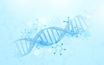 Wireframe dna molecules structure background vector