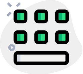 Bottom strip with upper square block keys vector