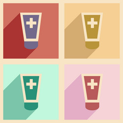 flat with shadow concept and mobile application vector
