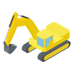 Isometric excavator ison vector