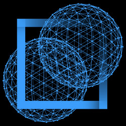 mesh polygonal background scope of lines and dots vector image