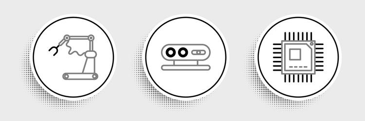 set line processor with microcircuits cpu vector image