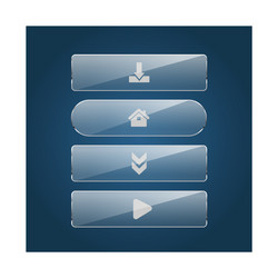 Set shiny glass web buttons image vector