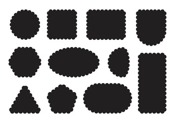 text boxes with wavy scalloped edges vector image