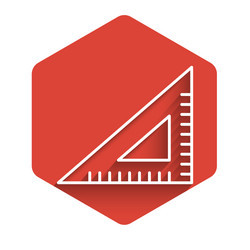white line triangular ruler icon isolated vector image