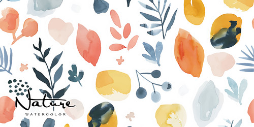 colorful watercolor abstract leaf pattern modern Vector Image