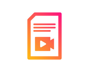 document with video icon vlog file sign vector image