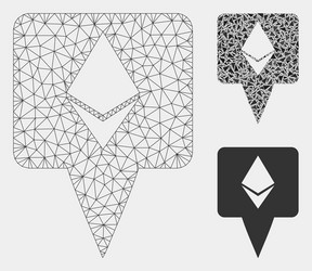 Ethereum map pointer mesh 2d model vector