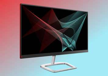 flat computer monitor display 3d hand drawn vector