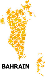 Gold rotated square pattern map bahrain vector