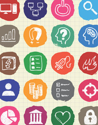 internet media and network web icons set vector image