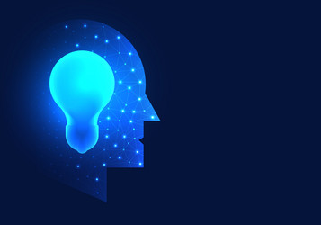 light bulb is inside the robots head it means vector image