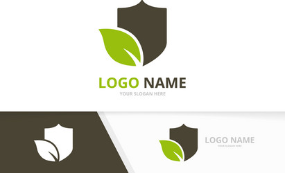 Leaf shield concept template Royalty Free Vector Image
