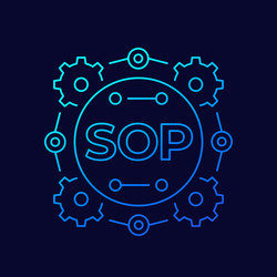 sop icon standard operating procedure line vector image