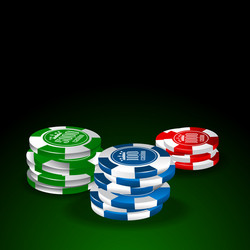 Chips set on green table vector