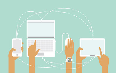 cloud connection between various smart devices vector image
