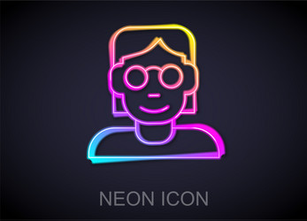 Glowing neon line hacker or coder icon isolated vector