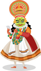 Kathakali dancer cartoon vector