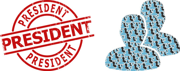 users icon recursive composition and distress vector image