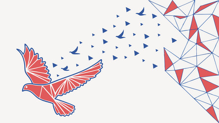 abstract geometric bird in flight with trailing vector image