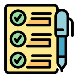checklist with check marks and pen for task vector image