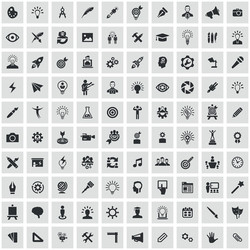 creative process 100 icons universal set for web vector image