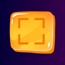 full screen glossy ui button with pixelated icon vector image