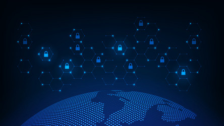 security technology concepts on cloud network vector image