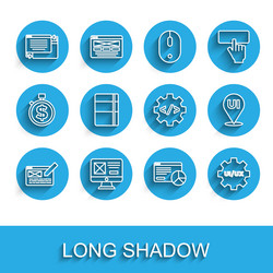 set line ui or ux design website statistic vector image