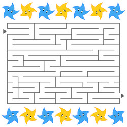 abstract simple rectangular isolated labyrinth vector image