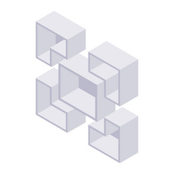 bookshelf isometric - case and shelf for books vector image