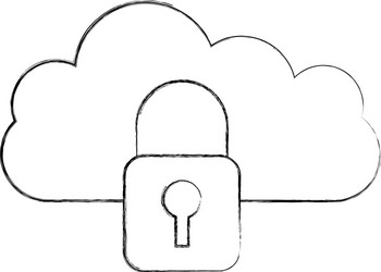 cloud computing with padlock vector image