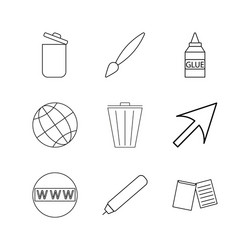 Design elements linear icon set simple outline vector