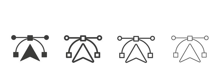 icon set format editable object anchor point vector image