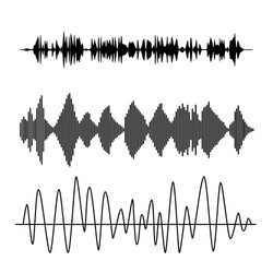 Sound waves set audio digital equalizer Royalty Free Vector