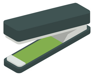 Stapler isometric icon office paper fastener tool vector