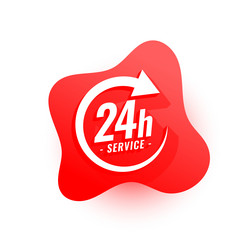 stylish 24 hours a day open service background vector image