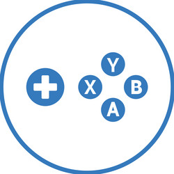 Button controller gamepad icon blue color design vector