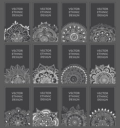 ethnic background set with abstract pattern vector