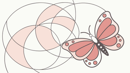 geometric butterfly with abstract overlapping vector image