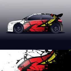 Rally Car Wrap Graphic Vector Image