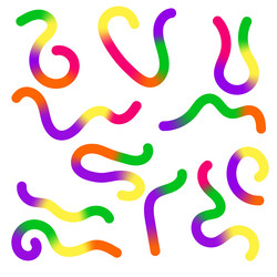 abstract colored gradient shapes set squiggly vector image
