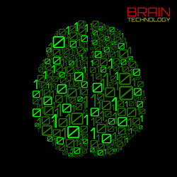 artificial intelligence abstract brain vector image