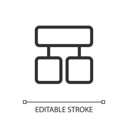 block diagram pixel perfect linear ui icon vector image