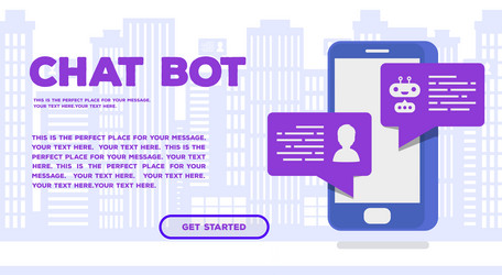chat bot concept web page trendy color isometric vector image