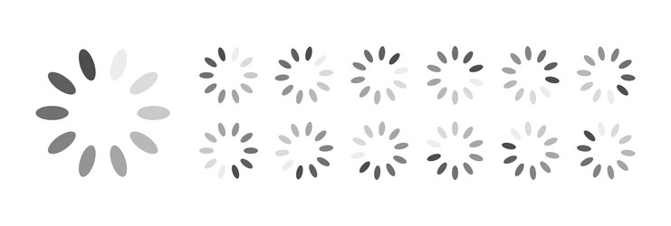 Circular loading buffering icons vector