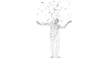 conceptual abstract man connected lines dots vector image