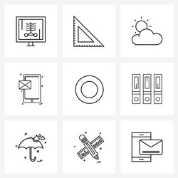 Isolated symbols set 9 simple line icons vector
