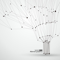 points and lines of trees abstract graphics vector image