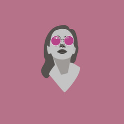 Portrait of beautiful young woman in pink vector